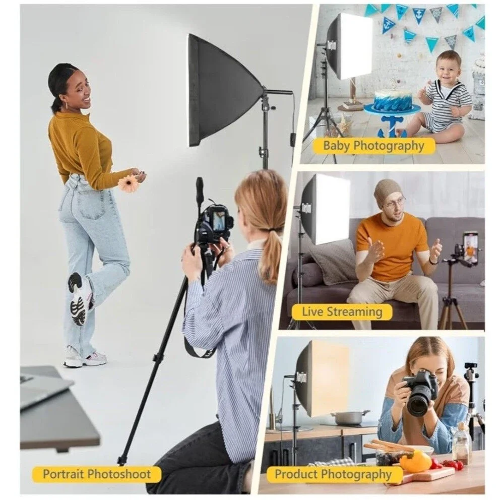 Torjim Photography 16'' x 16'' Pro Softbox Lighting Kit w/Remote & Carry Bag
